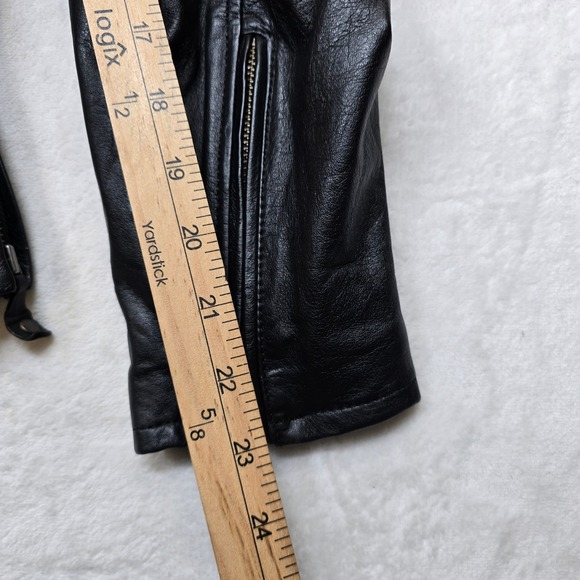 Harley Davidson Leather Motorcycle Jacket Womens Small Black Biker Moto 90's Y2K - Picture 14 of 16